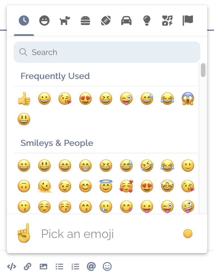 Aperçu du sélecteur d'emojis